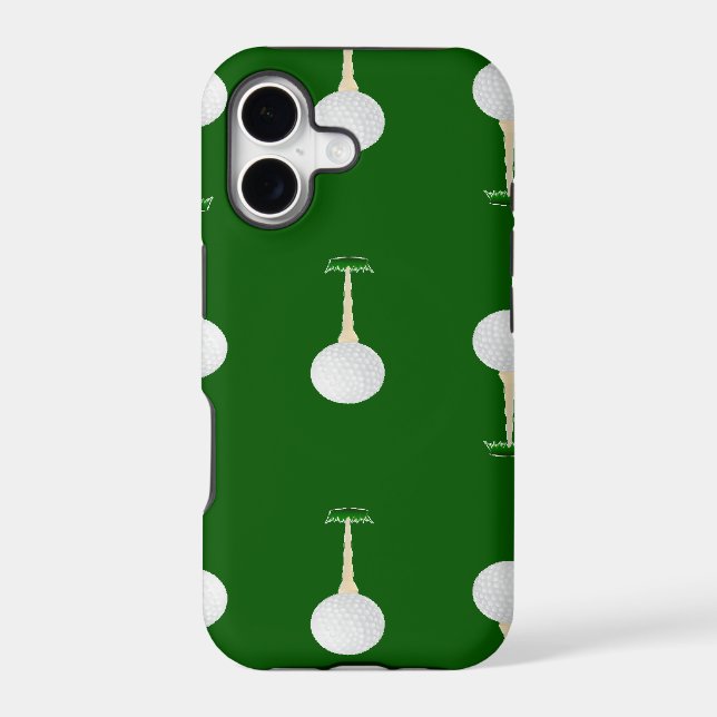 Golf balls pattern on green iphone case (Back)