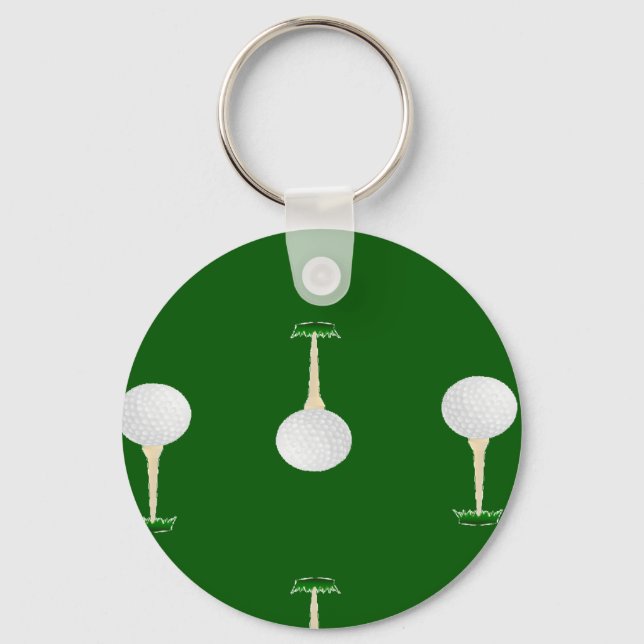 Golf balls pattern on green keychain (Front)