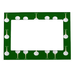 Golf balls pattern on green magnetic frame