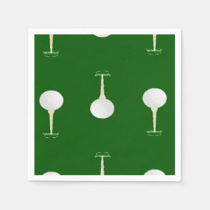 Golf balls pattern on green napkins