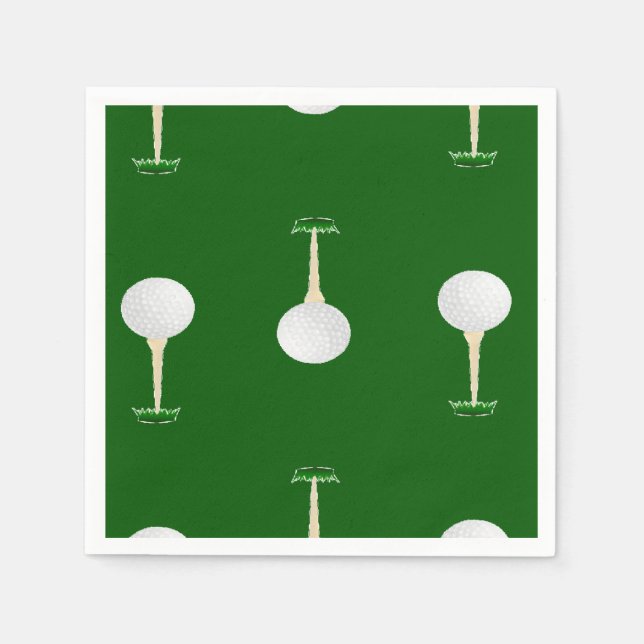 Golf balls pattern on green napkins (Front)