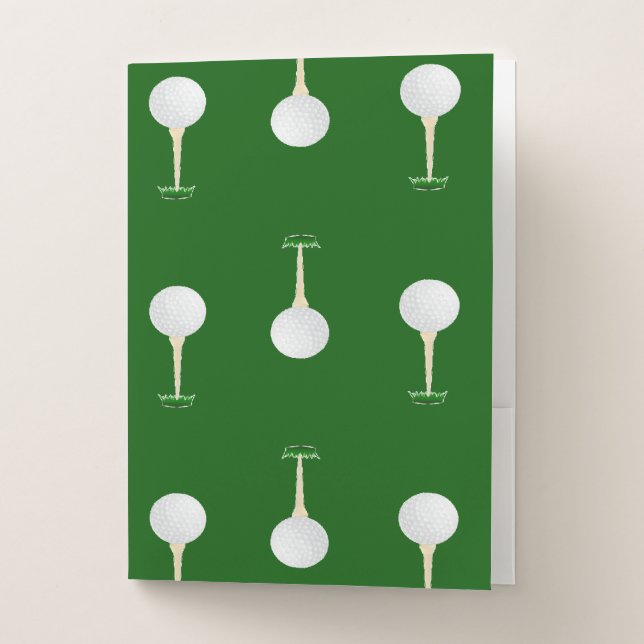 Golf balls pattern on green pocket folder (Front)