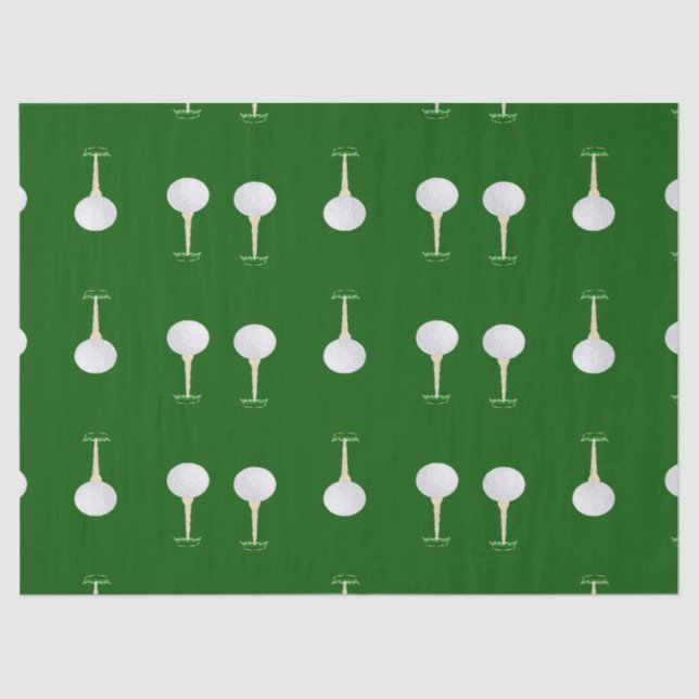 Golf balls pattern on green tissue paper (Front)