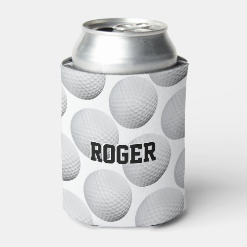 Golf Balls Pattern  Player Name Can Cooler