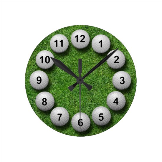 Golf Balls Round Clock