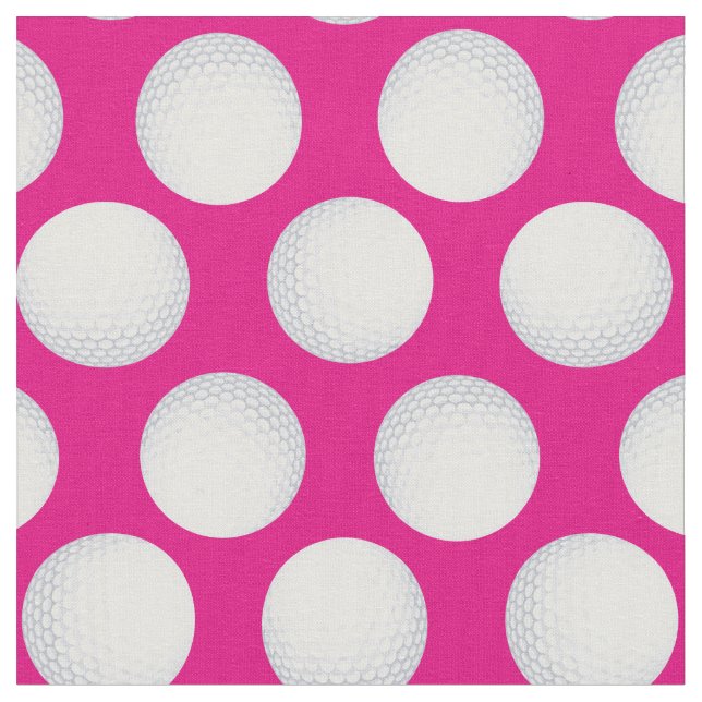 Golf Balls Sports Golfing Pink Girls Fabric (Close Up)