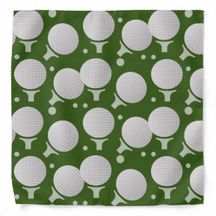 Golf Balls Tees and Dots Pattern Bandana