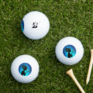 Golf Balls The woman butterflies blue