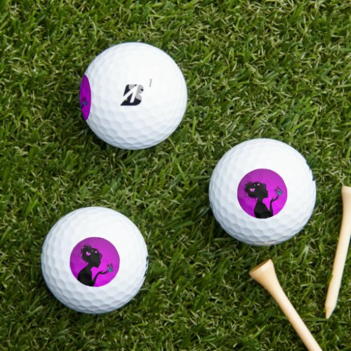 Golf Balls The woman butterflies violet