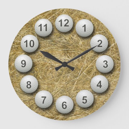Golf Balls Timepiece Large Clock