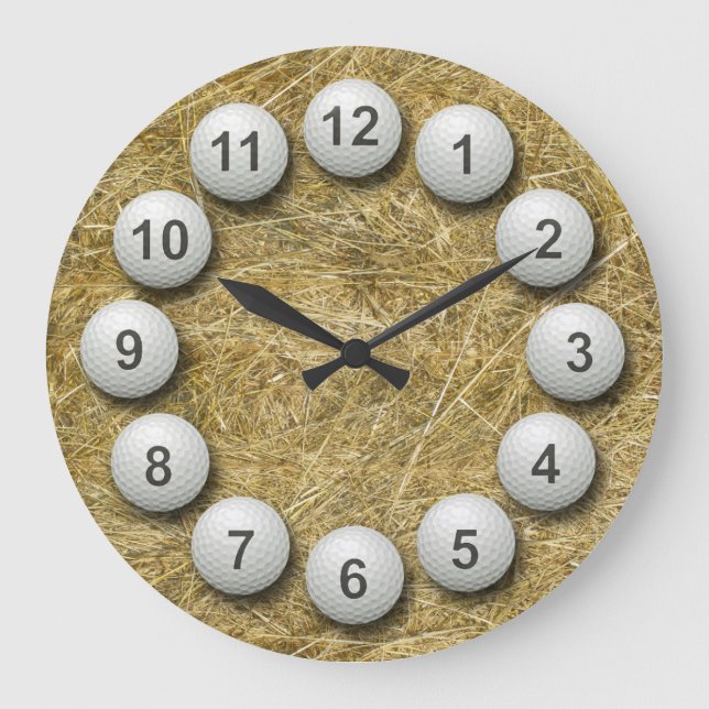 Golf Balls Timepiece Large Clock (Front)