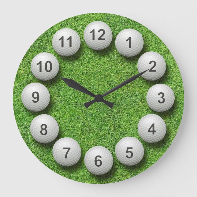 Golf Balls Timepiece Large Clock (Front)