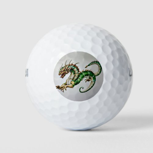 Golf Balls_   Watercolor Dragon Majesty Golf Balls