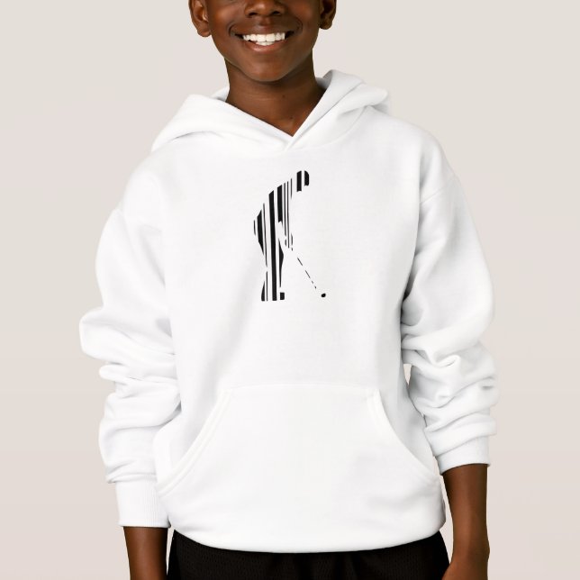 GOLF BAR CODE Golfer Golfing Sports Pattern Design Hoodie (Front)