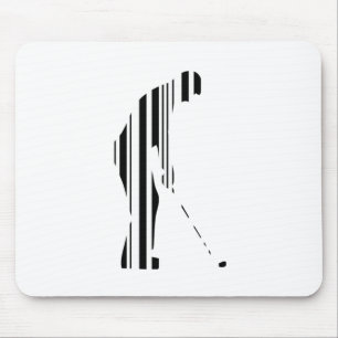 GOLF BAR CODE Golfer Golfing Sports Pattern Design Mouse Pad