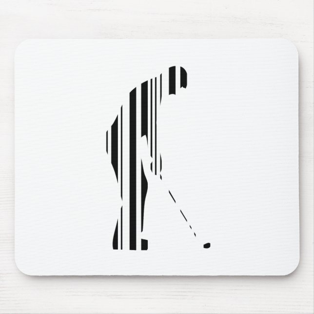 GOLF BAR CODE Golfer Golfing Sports Pattern Design Mouse Pad (Front)