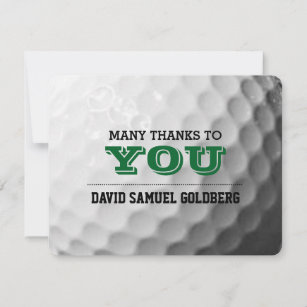 Golf Bar Mitzvah Thank You Card