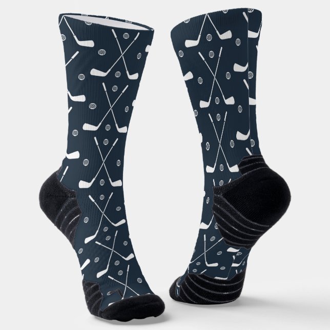 Golf Bat And Dark Background Socks (Angled)