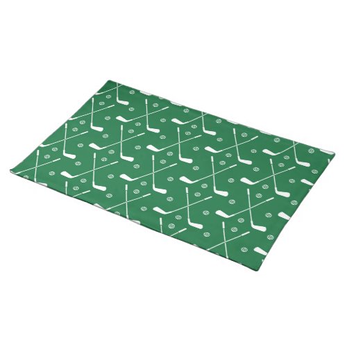 Golf Bat And Green Backgrond Cloth Placemat