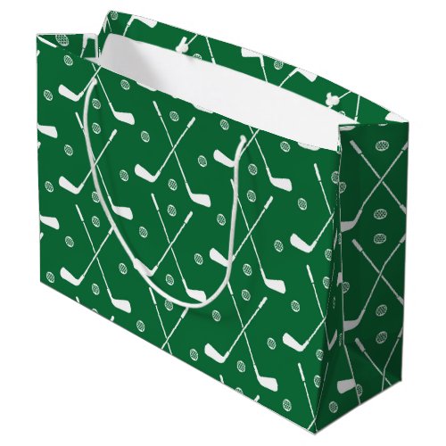 Golf Bat And Green Backgrond Large Gift Bag