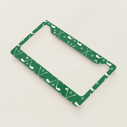 Golf Bat And Green Backgrond License Plate Frame