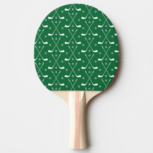 Golf Bat And Green Backgrond Ping Pong Paddle