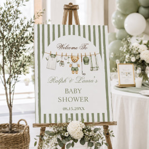 Golf Bear Baby Shower Welcome Sign