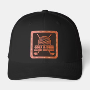 Golf & Beer Par-fect Companions Leather Patch Hat