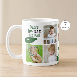 Golf BEST DAD BY PAR 7 Photo Collage Coffee Mug