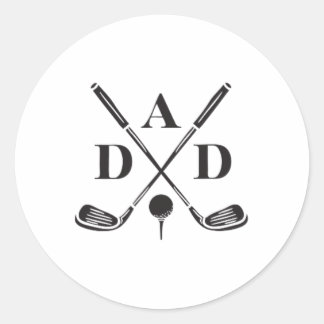 Golf Best Dad By Par Daddy Golfer Father's Day Gol Classic Round Sticker