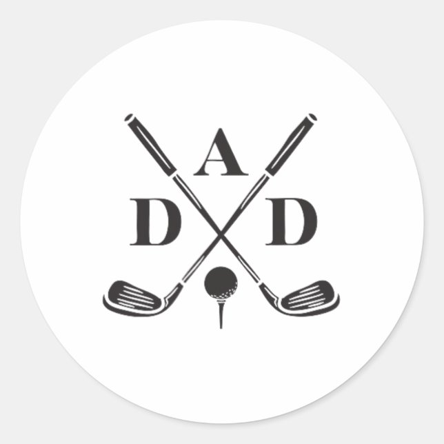 Golf Best Dad By Par Daddy Golfer Father's Day Gol Classic Round Sticker (Front)