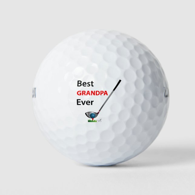 GOLF Best Grandpa Ever Gift Cool Golf Balls (Front)