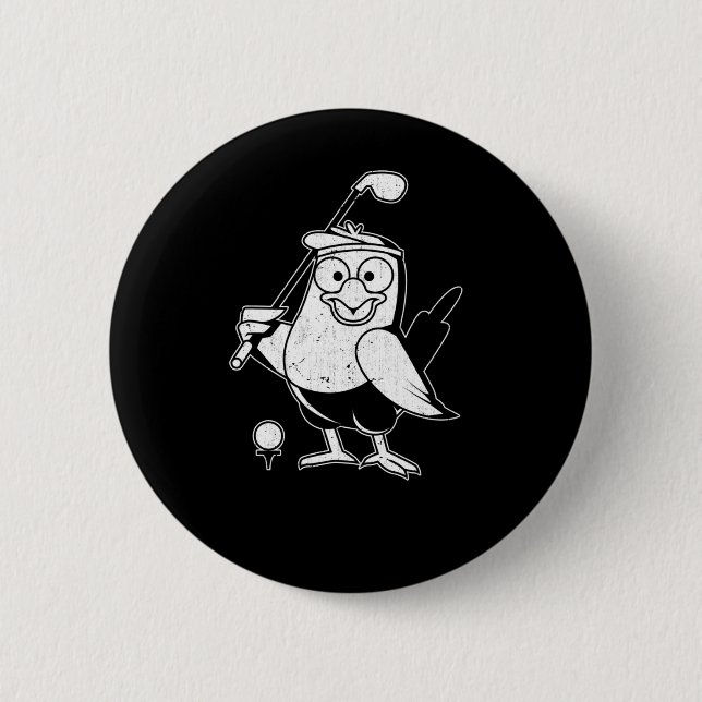 Golf Birdie Funny Bird Animal Humor Golfing Button (Front)