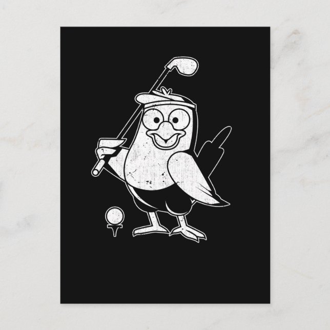 Golf Birdie Funny Bird Animal Humor Golfing Postcard (Front)