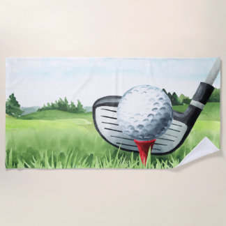 Golf Birthday Beach Towel