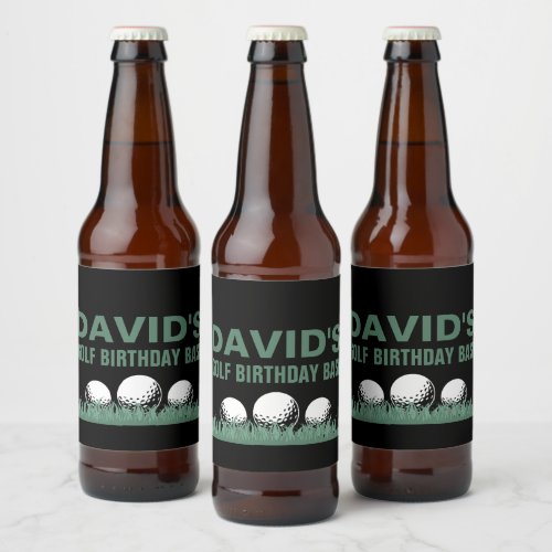 Golf Birthday Beer Bottle Labels