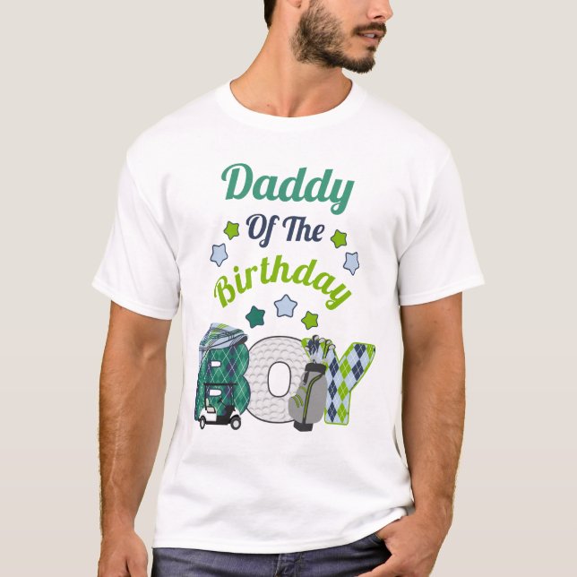 Golf Birthday Boy Shirt Dad Golf Party Shirt  (Front)