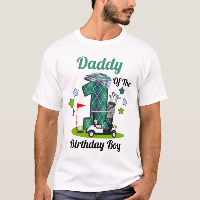 Golf Birthday Boy Shirt Daddy Golf Party Shirt  (Front)