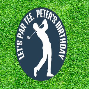 Golf Birthday Celebration Classic Round Sticker