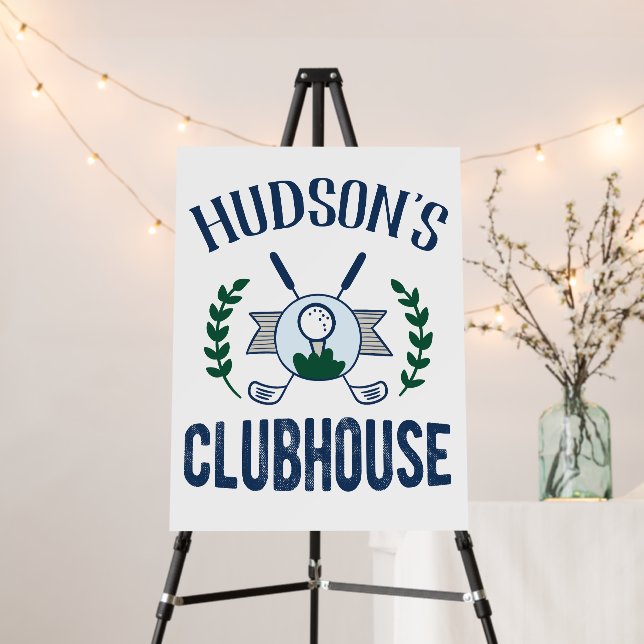 Golf Birthday Clubhouse Sign (In Situ (Stand))