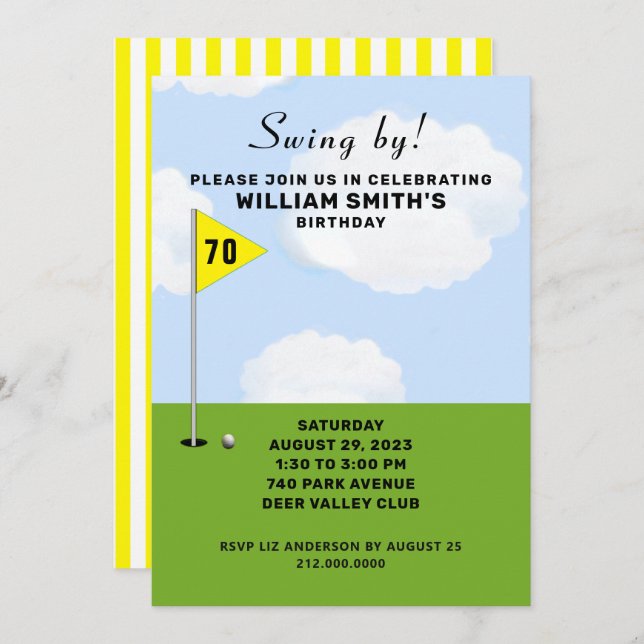 Golf Birthday Event Invitation (Front/Back)