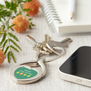 Golf Birthday Green Diamond Shapes Keychain
