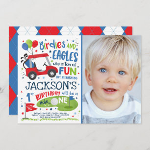 Golf Birthday Hole In One Golf 1st Birthday Party Invitation