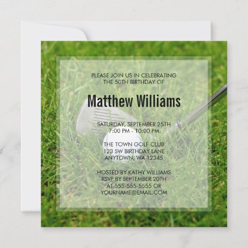 Golf Birthday Invitation
