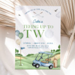 Golf Birthday Invitation, 2nd Golf Birthday Party Invitation<br><div class="desc">This adorable Golf TEEING UP TO TWO 2nd Birthday Boy birthday invitation features a rolling golf course, with blue golf cart and bag, and a super cute Teeing Up to Two Header. Optional backing also included! This GOLF Birthday Invitation is sure to complete any Golf 2nd Birthday or GOLF Themed...</div>