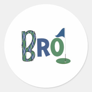 Golf Birthday Kids Golfing Brother Of Birthday Boy Classic Round Sticker