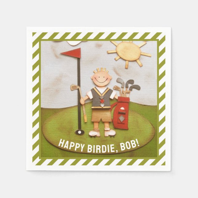 Golf Birthday Paper Napkins (Front)