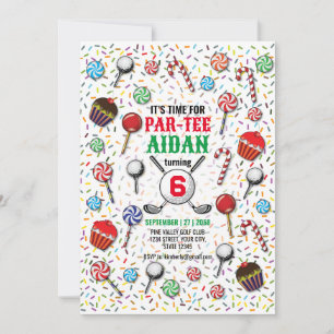 Golf Birthday Par-Tee Design Invitation