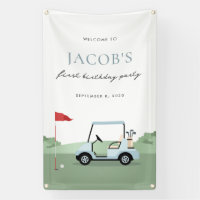 Golf Birthday Par-tee Welcome Banner