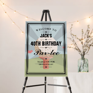 Golf Birthday Partee Party Welcome Sign